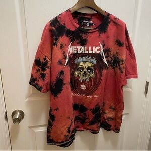 Metallica In Vertigo You Will Be Red and Black Tie-Dye Men's Shirt Size 2XL